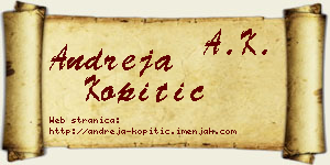 Andreja Kopitić vizit kartica